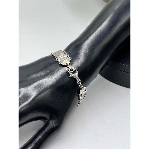 Silpada Retired 925 Sterling Silver Simply Sequin Disc Coin Link Bracelet B2829 - Picture 6 of 12